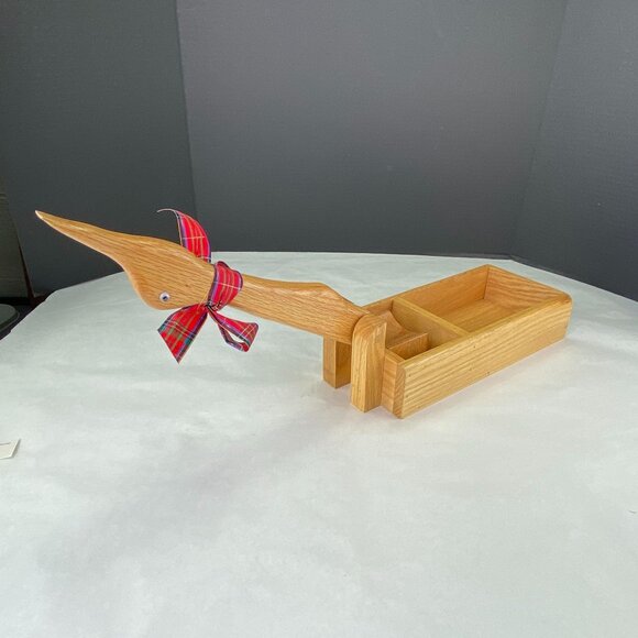 Vintage Hand Crafted Wood Goose Duck Nutcracker - Picture 9 of 12